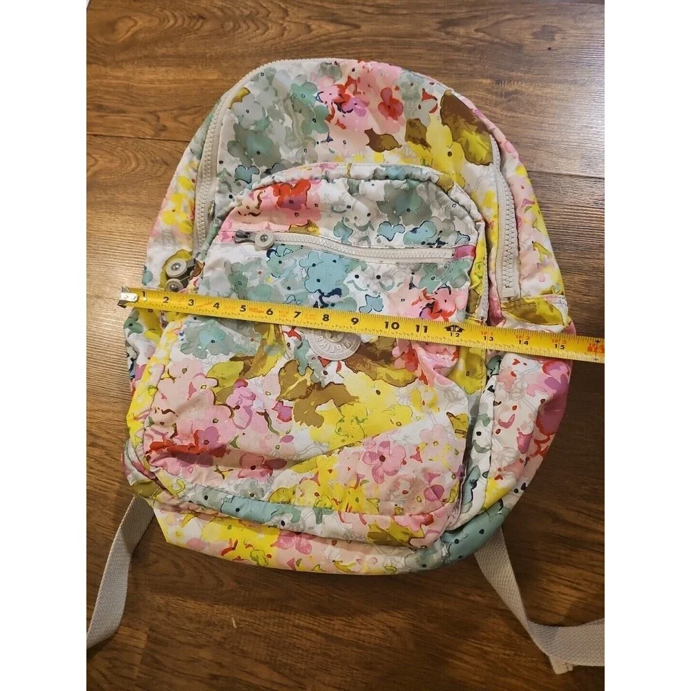 Kipling Printed Foldable Backpack Floral Flowers Large School Laptop Travel
